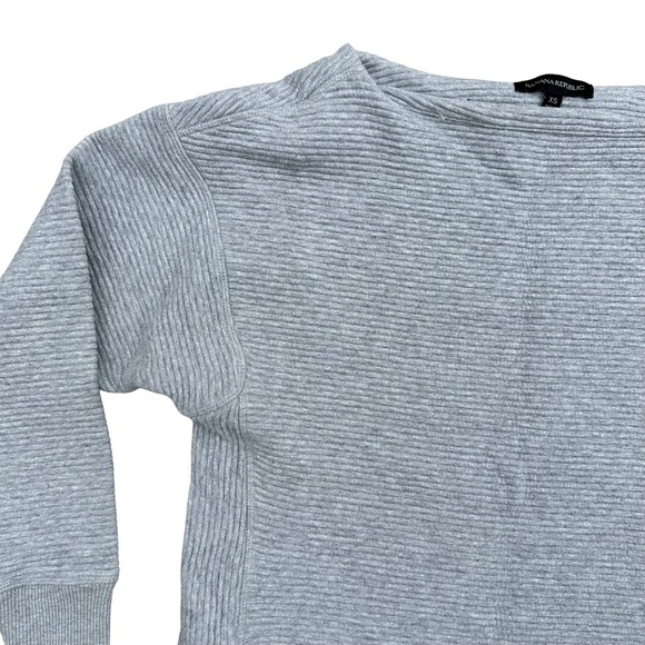 Banana Republic Sweater Womens Sweatshirt Ribbed Long Sleeve Gray Extra Small - Picture 3 of 11